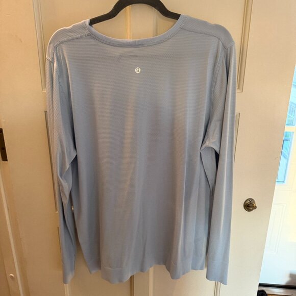 lululemon Swiftly Relaxed Long-Sleeve Shirt, Pale Blue, Size 16 - Picture 2 of 3